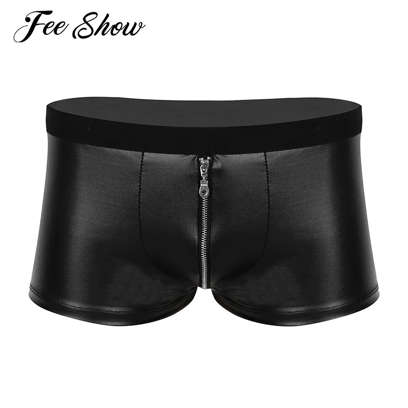 Mens Lingerie Wet Look Faux Leather Sexy Panties Zipper Bulge Pouch Low Rise Boxer Shorts Underwear Exotic Nightclub Underpants
Mens Lingerie Wet Look Faux Leather Sexy Panties Zipper Bulge Pouch Low Rise Boxer Shorts Underwear Exotic Nightclub Underpants