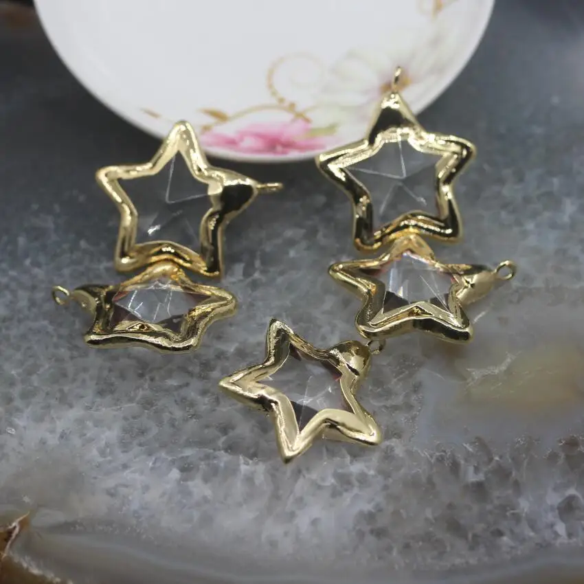 5pcs/lot,Plating Gold Edged 35mm Star Shaped Faceted Glass Pendants Earrings,Bezel Clear Glass Crafts Necklace Charms Jewelry
5pcs/lot,Plating Gold Edged 35mm Star Shaped Faceted Glass Pendants Earrings,Bezel Clear Glass Crafts Necklace Charms Jewelry