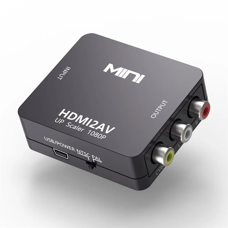 HDMI К AV масштабирования адаптер Mini HD видео конвертер RCA AV/CVSB L/R 1080 P HDMI2AV Поддержка NTSC
