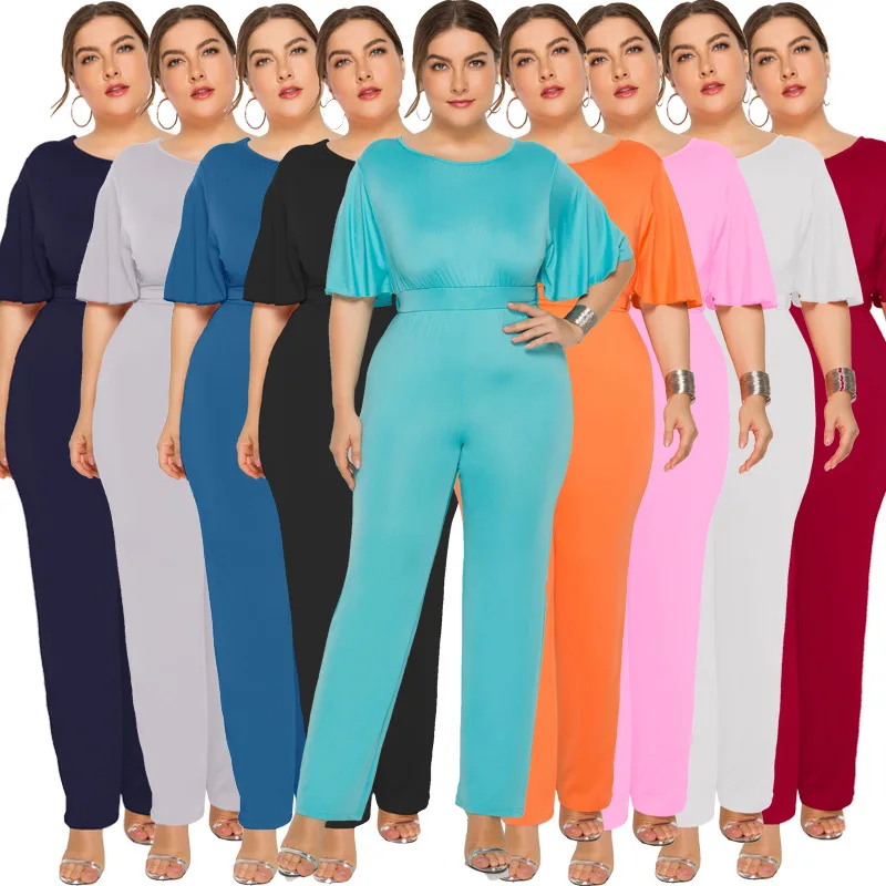 Plus size Women's jumpsuits & rompers causal sexy round-neck short sleeve jumpers European and American style
Plus size Women's jumpsuits & rompers causal sexy round-neck short sleeve jumpers European and American style
