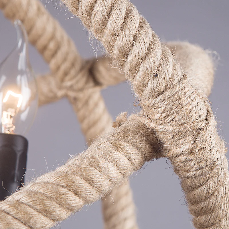 American country loft Nordic retro pastoral Spherical ball Iron hemp rope pendant light
American country loft Nordic retro pastoral Spherical ball Iron hemp rope pendant light