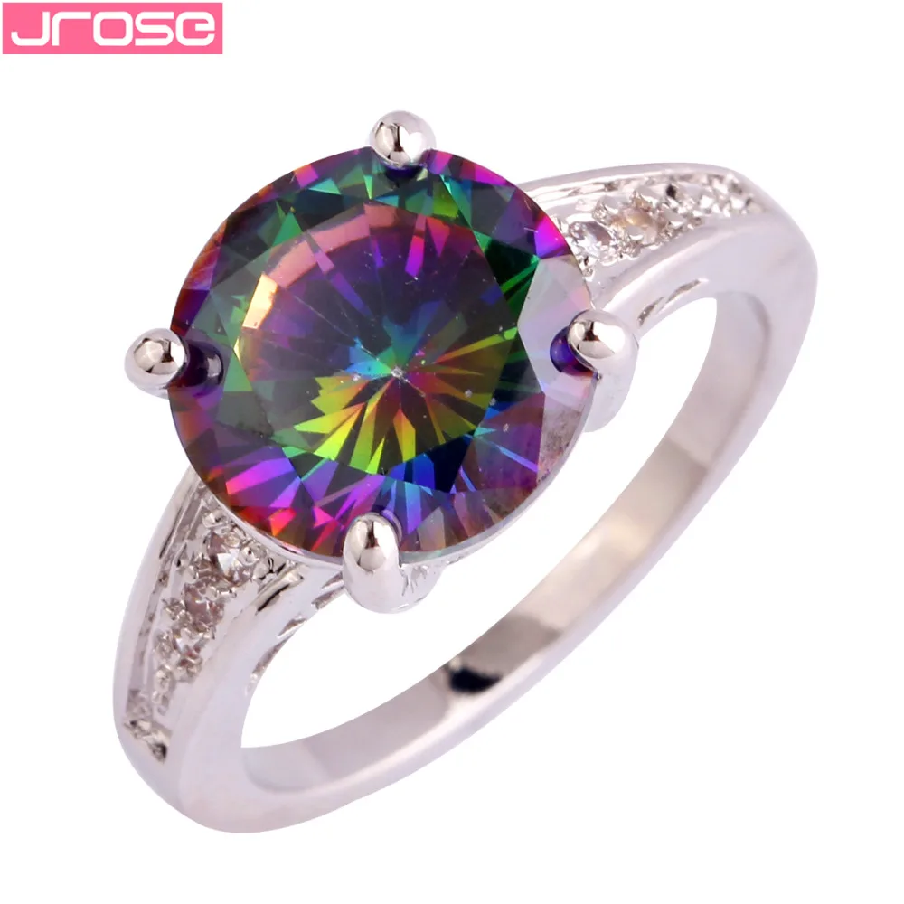 JROSE Wedding Engagement Fashion Round Cut Rainbow & White CZ Silver Color Ring Size 6 7 8 9 10 11 12 13 For Women Beauty Mystic
JROSE Wedding Engagement Fashion Round Cut Rainbow & White CZ Silver Color Ring Size 6 7 8 9 10 11 12 13 For Women Beauty Mystic