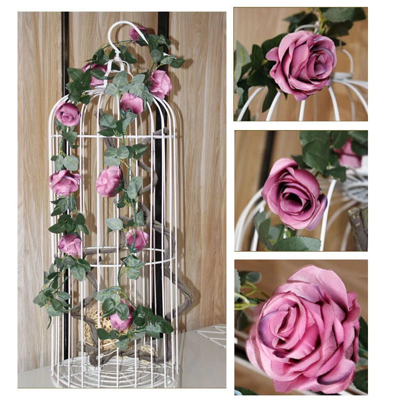 10 Heads Artificial big flowers Fake Silk Rose rattan plastic Flower Vine with leave Hanging Garland For Home Wedding Decoration
10 Heads Artificial big flowers Fake Silk Rose rattan plastic Flower Vine with leave Hanging Garland For Home Wedding Decoration
