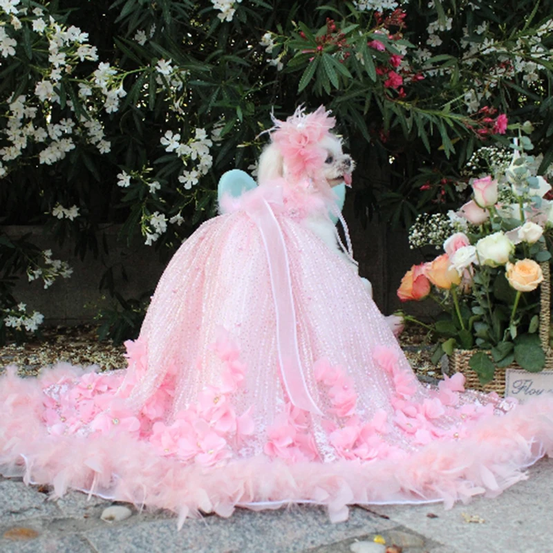 Pet Dog Dress Princess Trailing Wedding Dress For Small Dogs Handmade Feather Embroidery Puppy Clothes Lace Dress Chihuahua Pug
Pet Dog Dress Princess Trailing Wedding Dress For Small Dogs Handmade Feather Embroidery Puppy Clothes Lace Dress Chihuahua Pug