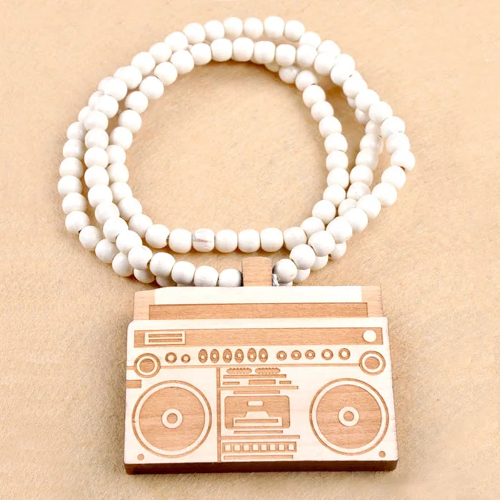 Hip Hop Wood Tape Recorder Pendant Necklace Men Vintage Rock Style Wooden Bead Long Chain Necklaces Good Wood Jewelry Party Gift
Hip Hop Wood Tape Recorder Pendant Necklace Men Vintage Rock Style Wooden Bead Long Chain Necklaces Good Wood Jewelry Party Gift