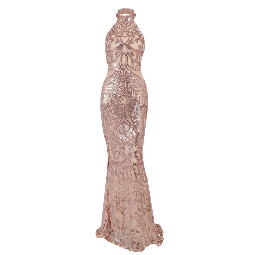 Prom dress long mermaid simple halter floor length sleeveless sequin champagne PD41013 women formal evening gown robe de soiree
Prom dress long mermaid simple halter floor length sleeveless sequin champagne PD41013 women formal evening gown robe de soiree