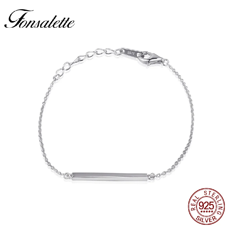 Fonsalette 925 Sterling Silver Bar Bracelet Minimalism Line Bracelet Chain Simplify Stick Bracelets&Bangles wholesale gift ZK30
Fonsalette 925 Sterling Silver Bar Bracelet Minimalism Line Bracelet Chain Simplify Stick Bracelets&Bangles wholesale gift ZK30