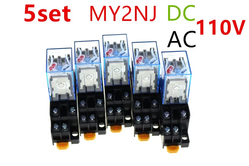 5set/lot MY2NJ Coil DPDT Electromagnetic Power Relay with Socket Base, 8 Pin DC / AC 110V
5set/lot MY2NJ Coil DPDT Electromagnetic Power Relay with Socket Base, 8 Pin DC / AC 110V