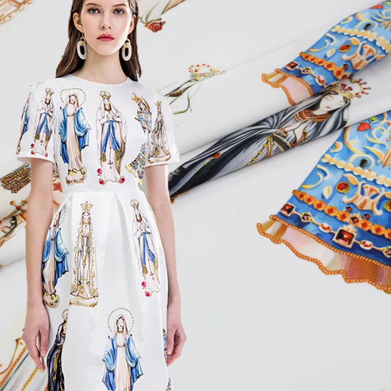 Pollock Painted The Virgin Mary Digital Painting Stretch Fabric For Satin Dress Bazin Riche Vestidos Telas Por Metro Tissus Tela
Pollock Painted The Virgin Mary Digital Painting Stretch Fabric For Satin Dress Bazin Riche Vestidos Telas Por Metro Tissus Tela