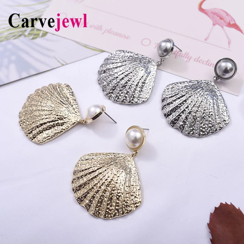 Carvejewl big earrings metal shell drop dangle earrings for women jewelry pearl girl gift new fashion European earring wholesale
Carvejewl big earrings metal shell drop dangle earrings for women jewelry pearl girl gift new fashion European earring wholesale