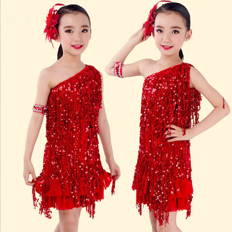 Child latin performance wear Sling Sequin kids latin dance costume Tassels children dancing dress girl dance clothing S/M
Child latin performance wear Sling Sequin kids latin dance costume Tassels children dancing dress girl dance clothing S/M