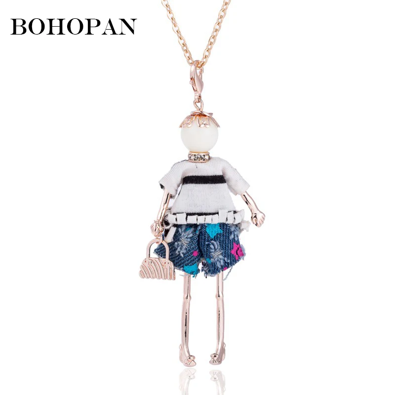 Fashion White Yellow T Shirt Doll Necklace Beautiful Handbag Cute Little Girl Doll Pendant&Necklace Long Chain Necklace Women
Fashion White Yellow T Shirt Doll Necklace Beautiful Handbag Cute Little Girl Doll Pendant&Necklace Long Chain Necklace Women