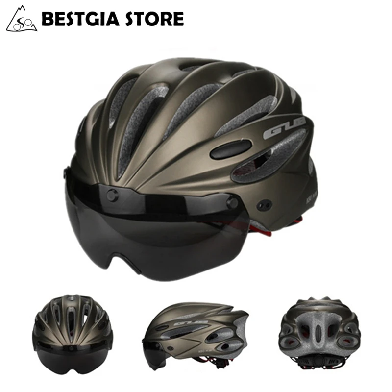 

GUB High Density EPS Cycling Helmet With Goggle MTB Mountain Bicycle Sports Helmets Bike Brim Casco Cascos Ciclismo
