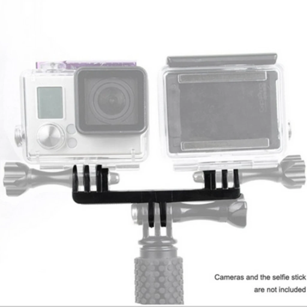 Двойной кронштейн мостовой Штатив Монопод Крепление Адаптер для GoPro Hero Yi SJcam SJ4000