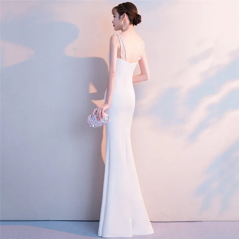 Sladuo Elegant White Cotton V-Neck Straps Sleeveless Sexy Waist Transparent Slim Long Slit Formal Mermaid Club Party Dress
Sladuo Elegant White Cotton V-Neck Straps Sleeveless Sexy Waist Transparent Slim Long Slit Formal Mermaid Club Party Dress