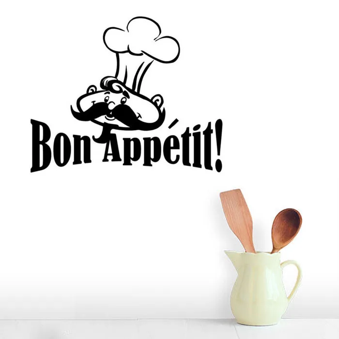 Vinyl Bon Appetit French Cook With Beard Wall Decal Removable Waterproof Decal DIY art vinyl kitchen room wall sticker M-119
Vinyl Bon Appetit French Cook With Beard Wall Decal Removable Waterproof Decal DIY art vinyl kitchen room wall sticker M-119