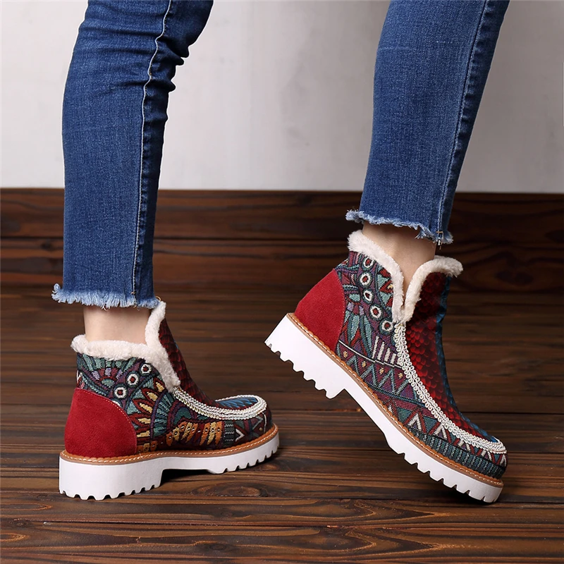 BuonoScarpe Fashion 2019 Warm Sewing Ankle Snow Boots Women Patchwork Handmade Casual Botas Mujer Winter Thick Sole Snow Boots
BuonoScarpe Fashion 2019 Warm Sewing Ankle Snow Boots Women Patchwork Handmade Casual Botas Mujer Winter Thick Sole Snow Boots