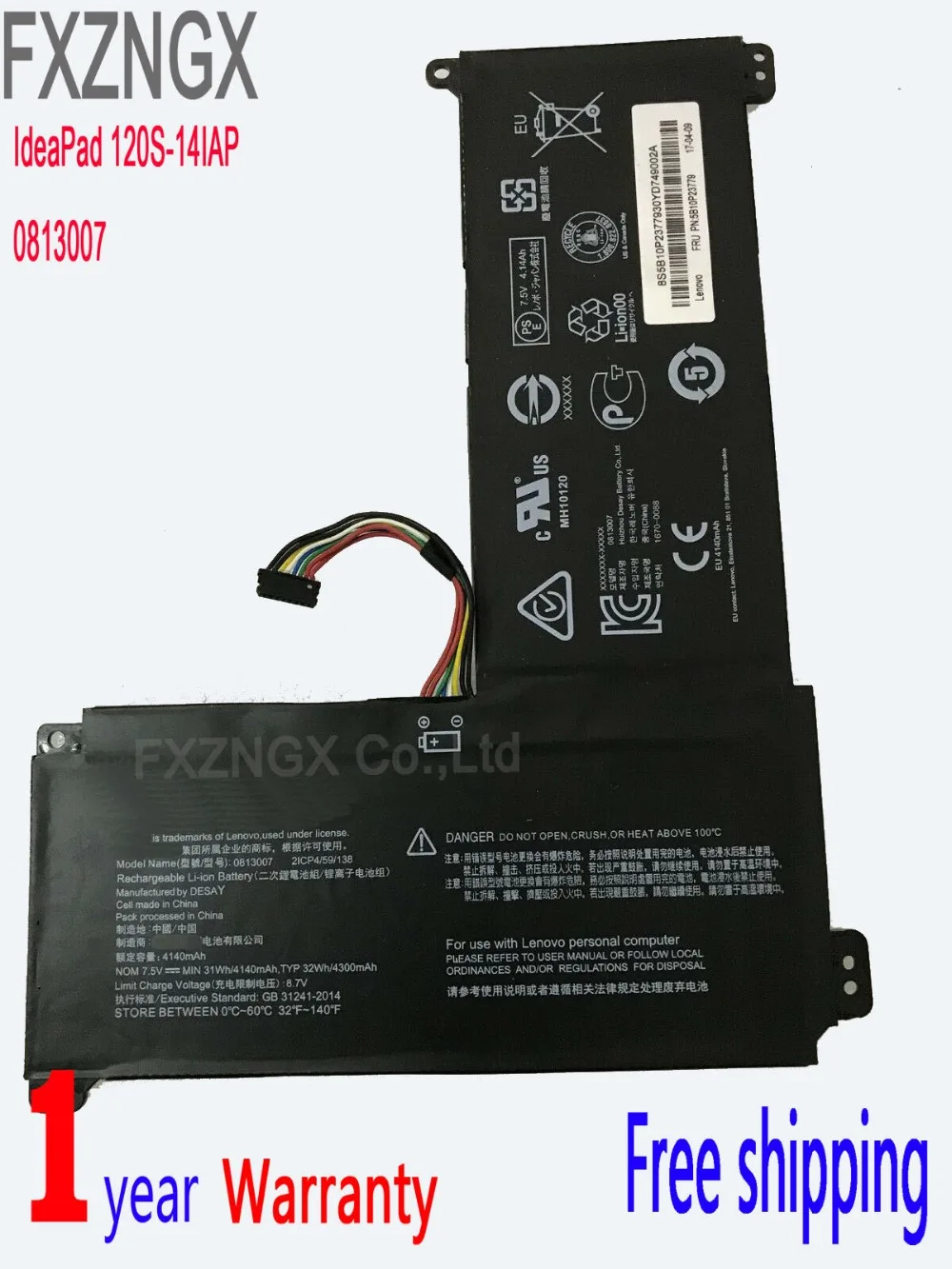 New 120S-14IAP Portable Computer Laptop Battery 0813007 For LENOVO IdeaPad 120S-14IAP 120S 5B10P23779 Series
New 120S-14IAP Portable Computer Laptop Battery 0813007 For LENOVO IdeaPad 120S-14IAP 120S 5B10P23779 Series