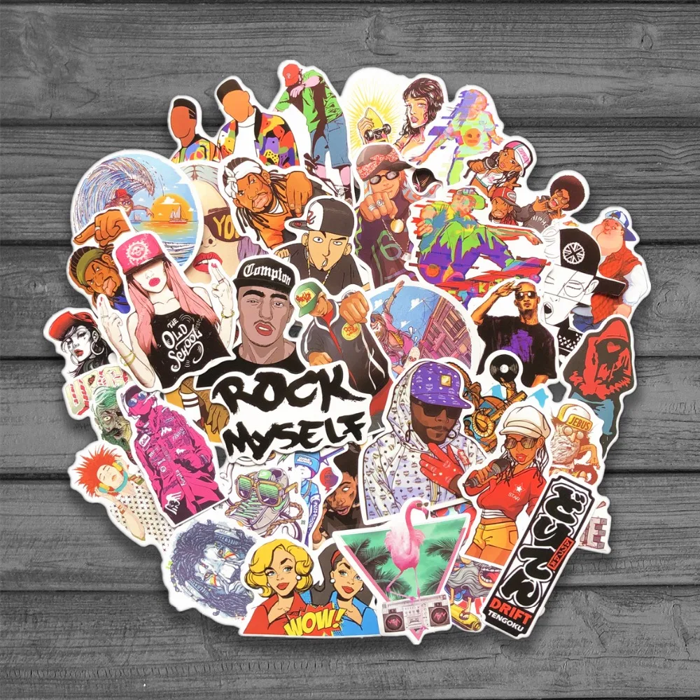 48pc/Lot Graffiti Rock Hip Hop Rap Singer Stickers For Luggage Suitcase Skateboard Motor Pegatinas Adesivi Waterproof Stickers
48pc/Lot Graffiti Rock Hip Hop Rap Singer Stickers For Luggage Suitcase Skateboard Motor Pegatinas Adesivi Waterproof Stickers