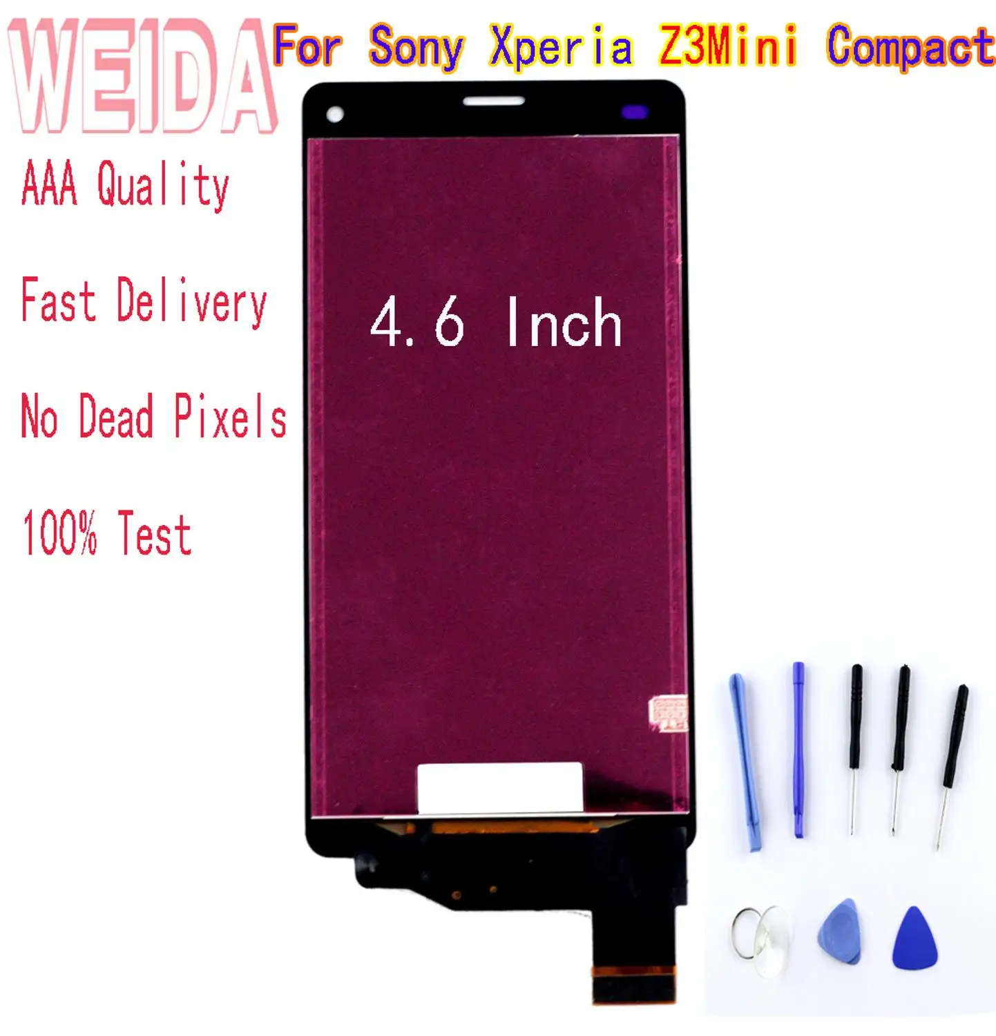 Сенсорный ЖК-экран WEIDA 4,6 дюйма для Sony Xperia Z3Mini Compact LCD D5803 D5833, цифровой преобразователь сенсорного экрана в сборе, черный, без рамки, с бесплатн...
Сенсорный ЖК-экран WEIDA 4,6 дюйма для Sony Xperia Z3Mini Compact LCD D5803 D5833, цифровой преобразователь сенсорного экрана в сборе, черный, без рамки, с бесплатн...