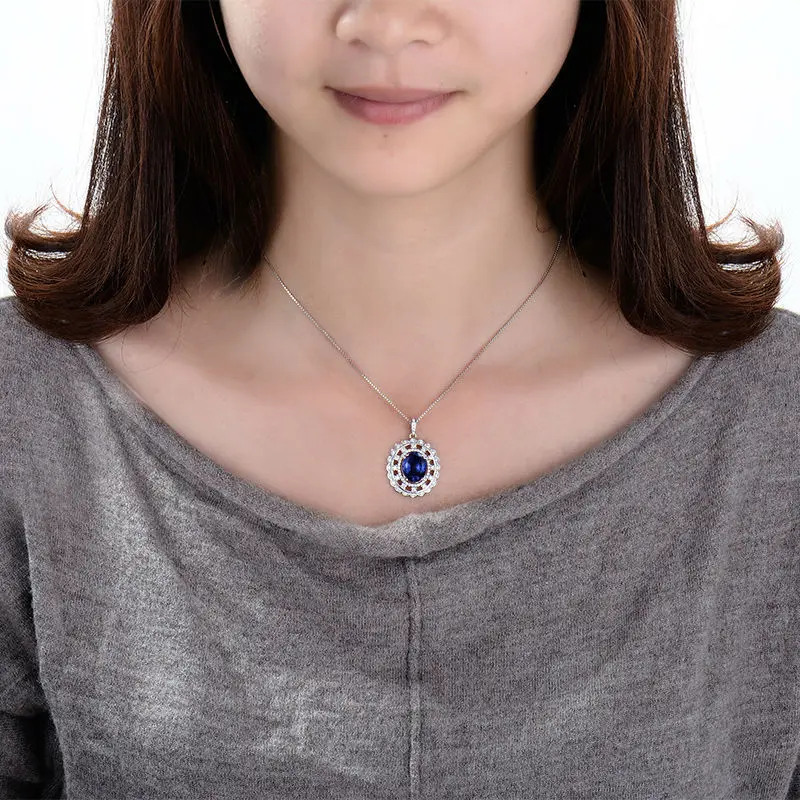 LOVERJEWELRY Pendants For Women Stunning 4.2ct Oval 9x11mm Blue Tanzanite Diamonds Party Pendant 14K White Gold Gemstone Jewelry
LOVERJEWELRY Pendants For Women Stunning 4.2ct Oval 9x11mm Blue Tanzanite Diamonds Party Pendant 14K White Gold Gemstone Jewelry