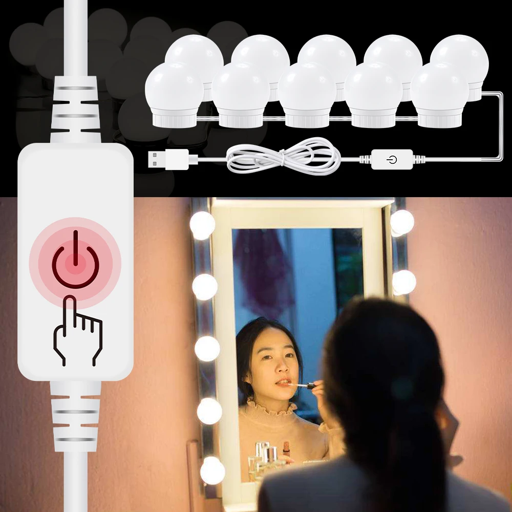 Hollywood Led USB Mirror Bulb 12V Vanity Led Makeup Lamps 2 6 10 14pcs Stepless Dimmable Makeup Dressing Table Mirror Lighting
Hollywood Led USB Mirror Bulb 12V Vanity Led Makeup Lamps 2 6 10 14pcs Stepless Dimmable Makeup Dressing Table Mirror Lighting
