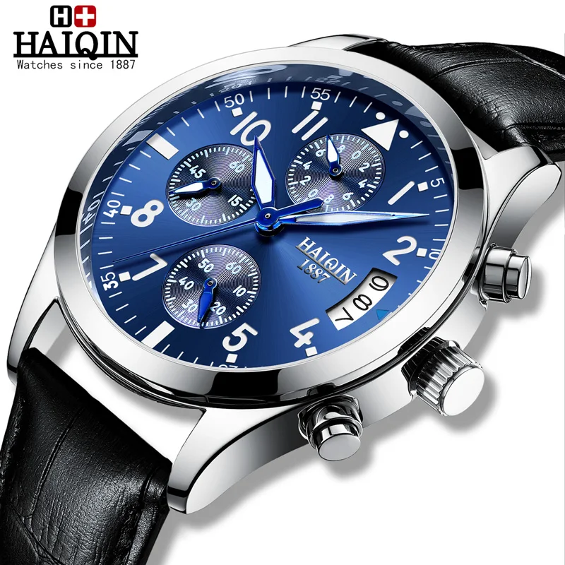 HAIQIN Men's watches Quartz Mens watches top brand luxury watch men Business wrist watch men Leather Reloj hombres Fashion 2019
HAIQIN Men's watches Quartz Mens watches top brand luxury watch men Business wrist watch men Leather Reloj hombres Fashion 2019
