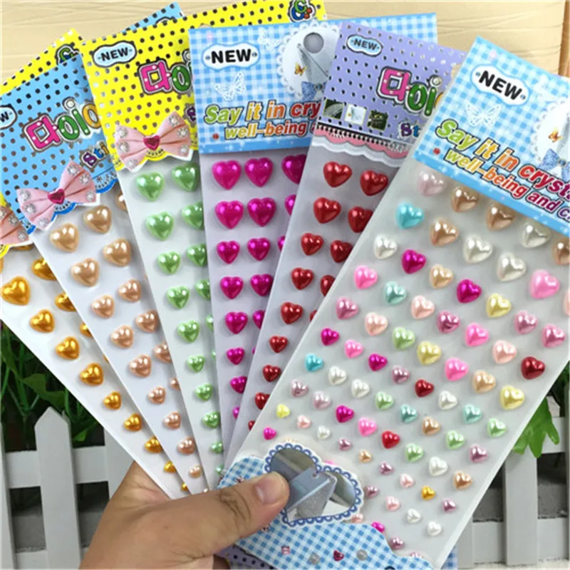 Hot Sale Self Adhesive Different sizes mixed colors Acrylic pearl Heart Stickers Accessories for Children gifts Kindergarten toy
Hot Sale Self Adhesive Different sizes mixed colors Acrylic pearl Heart Stickers Accessories for Children gifts Kindergarten toy