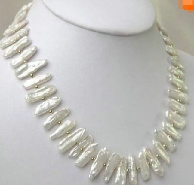 Fashion Nature White Biwa Pearl Necklace 18" Factory Wholesale price Women Gift word JewelryCZ Luxury Ms. girl
Fashion Nature White Biwa Pearl Necklace 18" Factory Wholesale price Women Gift word JewelryCZ Luxury Ms. girl