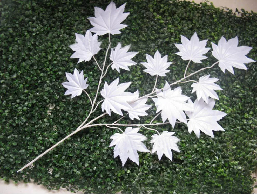 12pcs/Lot 60cm Length White Maple Leaf Tree Leaf Leaves Artificial Silk Branch For Wedding Party Home Office Venue Decoration
12pcs/Lot 60cm Length White Maple Leaf Tree Leaf Leaves Artificial Silk Branch For Wedding Party Home Office Venue Decoration