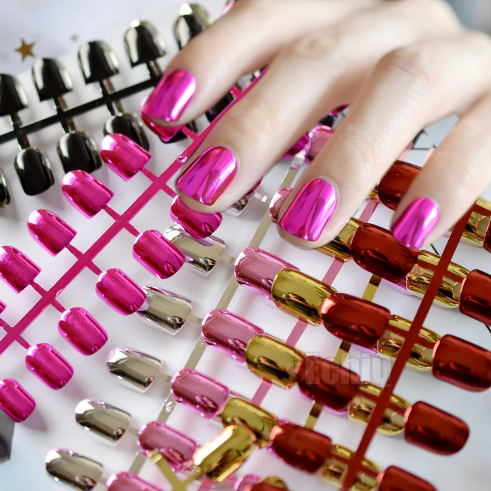 240pcs Metallic Silver False Nails Mirror Effect Metal Gold Fake Nail Punk Solid Red Pink Rose Artificial Nails Art Tips
240pcs Metallic Silver False Nails Mirror Effect Metal Gold Fake Nail Punk Solid Red Pink Rose Artificial Nails Art Tips