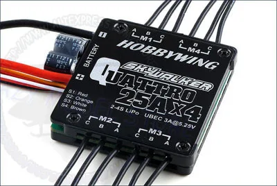 HobbyWing 25A x 4 SkyWalker Quattro Brushless ESC for Quadcopter and Airplane with 4 Motors
HobbyWing 25A x 4 SkyWalker Quattro Brushless ESC for Quadcopter and Airplane with 4 Motors