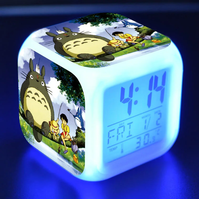 Светодиодный Будильник Totoro Мультяшные цифровые фотоигрушки светодиодные часы с