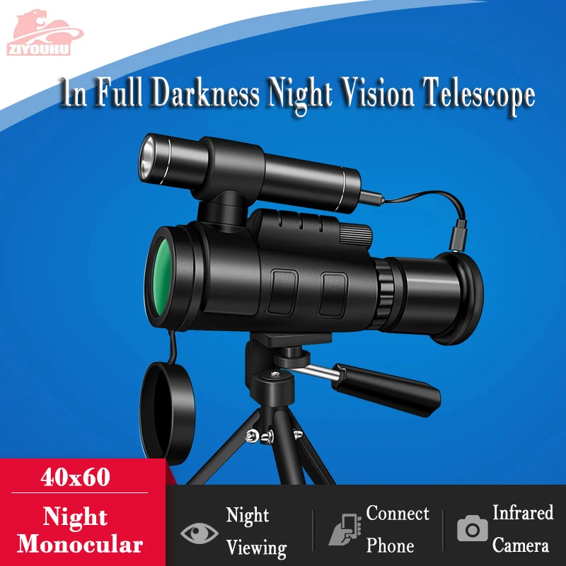 12x50 Monocular Night Vision Scope Infrared Digital Camera Connect Cellphone Photography Multi-function Night Viewer Telescope
12x50 Monocular Night Vision Scope Infrared Digital Camera Connect Cellphone Photography Multi-function Night Viewer Telescope