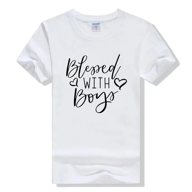 Blessed With Boys T-shirt Mom Of Boy Letter Print Tee Shirt Top Women Casual Summer Short Sleeve Plus Size Graphic Tumblr Tshirt
Blessed With Boys T-shirt Mom Of Boy Letter Print Tee Shirt Top Women Casual Summer Short Sleeve Plus Size Graphic Tumblr Tshirt