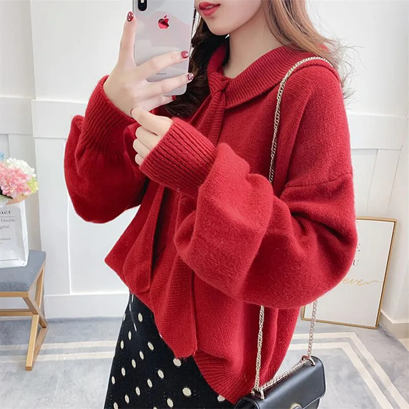 Spring New Bow Tie Sweater Women's Lantern Sleeves 2022 Pullover Female Students Solid Loose Casual
Spring New Bow Tie Sweater Women's Lantern Sleeves 2022 Pullover Female Students Solid Loose Casual