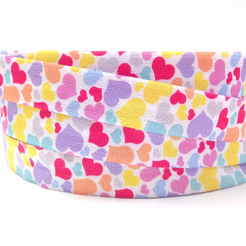 Newest Hot Sale 5/8" Heart Print Fold Over Elastic 10 yards Good Quality FOE Ribbon Wholesale Hair Tie Elastic for DIY Head wear
Newest Hot Sale 5/8" Heart Print Fold Over Elastic 10 yards Good Quality FOE Ribbon Wholesale Hair Tie Elastic for DIY Head wear