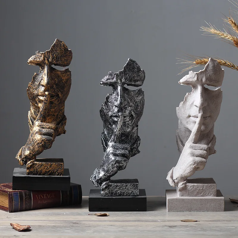 Creative Thinker Abstract sculpture character adornment silence is gold Retro Abstract Characters Figurine Miniature Sculp
Creative Thinker Abstract sculpture character adornment silence is gold Retro Abstract Characters Figurine Miniature Sculp