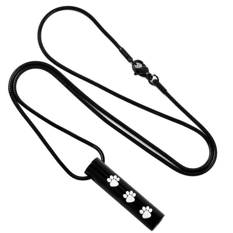 XWJ2473 White Dog Paw Printed Black Urn Tube Shaped Memorial Urn Cremation Neckalce Jewelry for Pet Ashes Holder Urn Keepsake
XWJ2473 White Dog Paw Printed Black Urn Tube Shaped Memorial Urn Cremation Neckalce Jewelry for Pet Ashes Holder Urn Keepsake