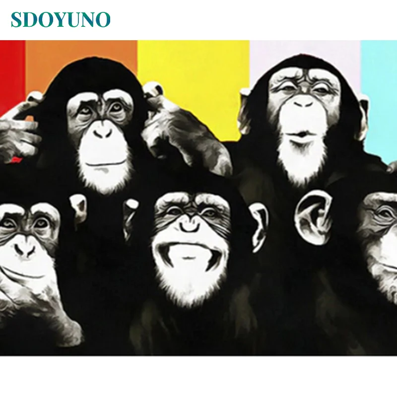 SDOYUNO 60x75cm Painting By Numbers Animals Chimpanzees and monkeys DIY Frameless number painting On Canvas For Home Decor
SDOYUNO 60x75cm Painting By Numbers Animals Chimpanzees and monkeys DIY Frameless number painting On Canvas For Home Decor