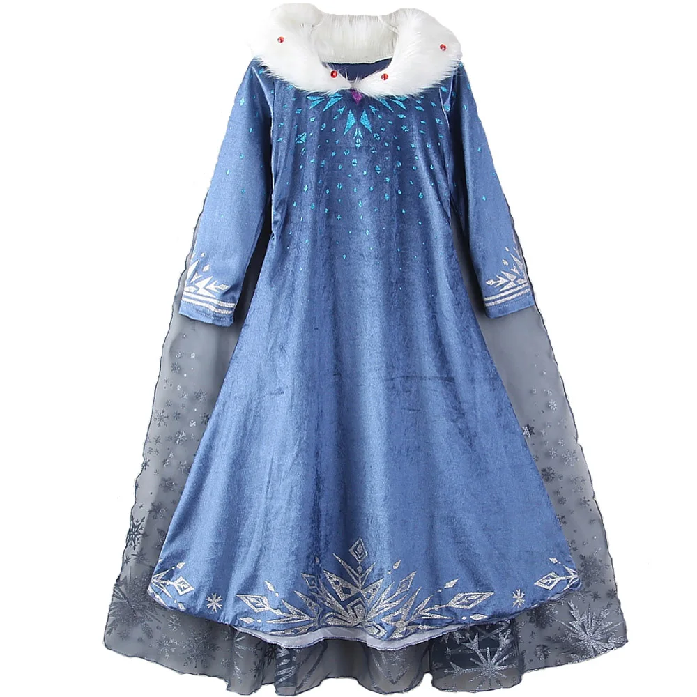 Платье для девочек одежда маленьких платье Эльзы карнавальный костюм Анны