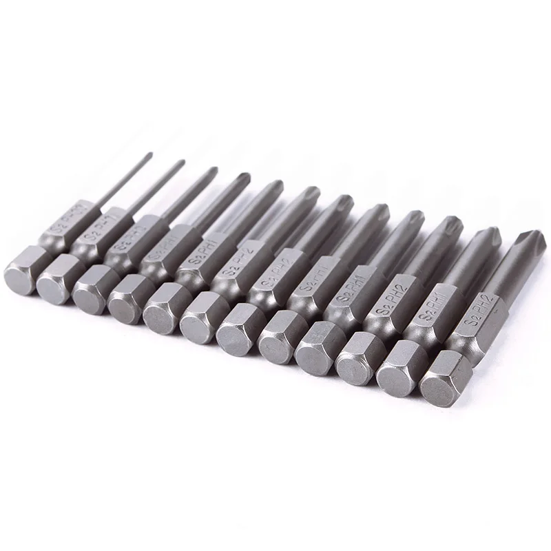 Portable 12 Pcs/Set 50mm 1/4 Inch Hex Shank Magnetic Phillips Cross Screwdriver Bits Tool S2 Alloy Steel Screwdriver Set #95253
Portable 12 Pcs/Set 50mm 1/4 Inch Hex Shank Magnetic Phillips Cross Screwdriver Bits Tool S2 Alloy Steel Screwdriver Set #95253