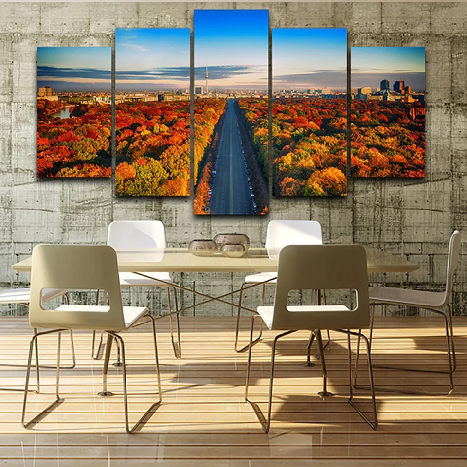 Art Painting HD Printed Canvas Poster Home 5 Panel City Road And Autumn Tree Framework Wall Decor Living Room Modular Pictures
Art Painting HD Printed Canvas Poster Home 5 Panel City Road And Autumn Tree Framework Wall Decor Living Room Modular Pictures
