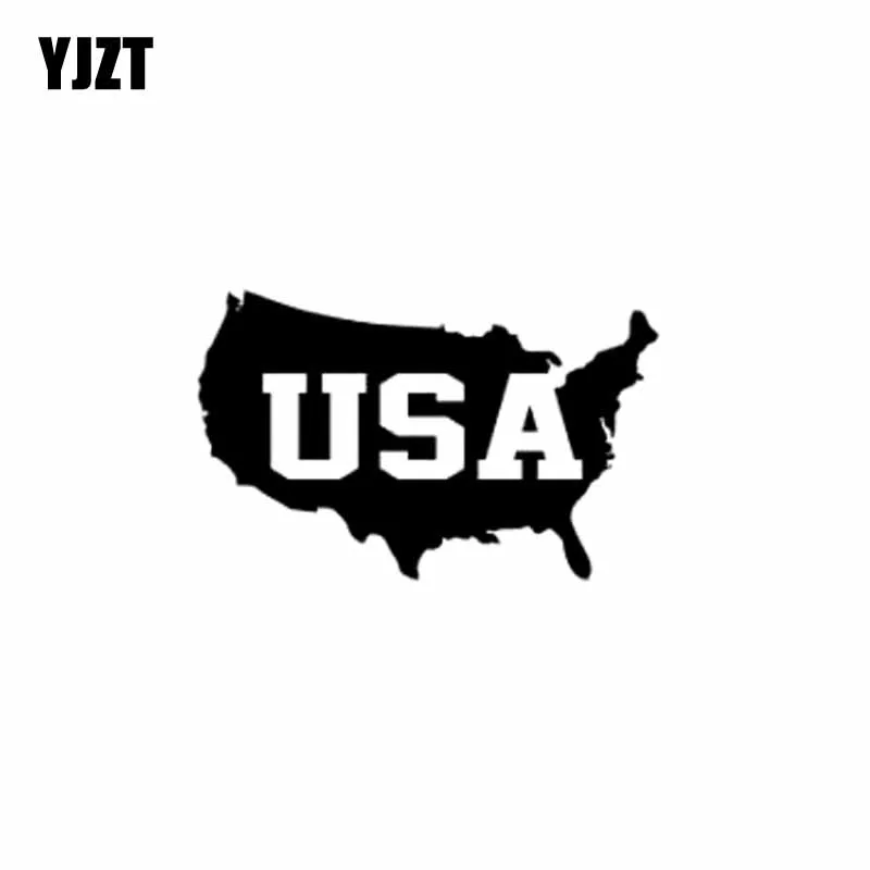 

YJZT 15,5 см * 9,8 см карта США креативная фотография Автомобильная Наклейка Черная/Серебряная Фотография