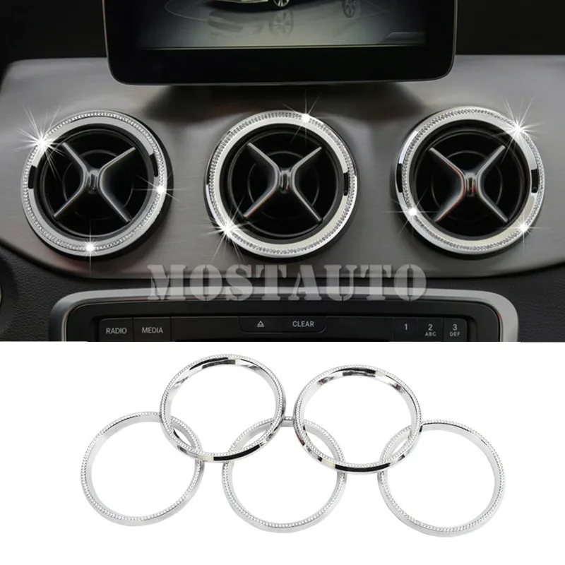 For Benz CLA C117 W117 Rhinestone Style Console Air Vent Outlet Cover Ring 2013-2018 5pcs Car Accessories Interior Car Decor
For Benz CLA C117 W117 Rhinestone Style Console Air Vent Outlet Cover Ring 2013-2018 5pcs Car Accessories Interior Car Decor