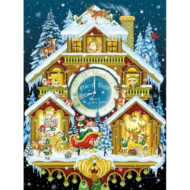 Hot sale Full square,Diamond Embroidery Christmas house clock 5D DIY diamond painting Stitch Cross,Diamond Mosaic, almaznaya
Hot sale Full square,Diamond Embroidery Christmas house clock 5D DIY diamond painting Stitch Cross,Diamond Mosaic, almaznaya