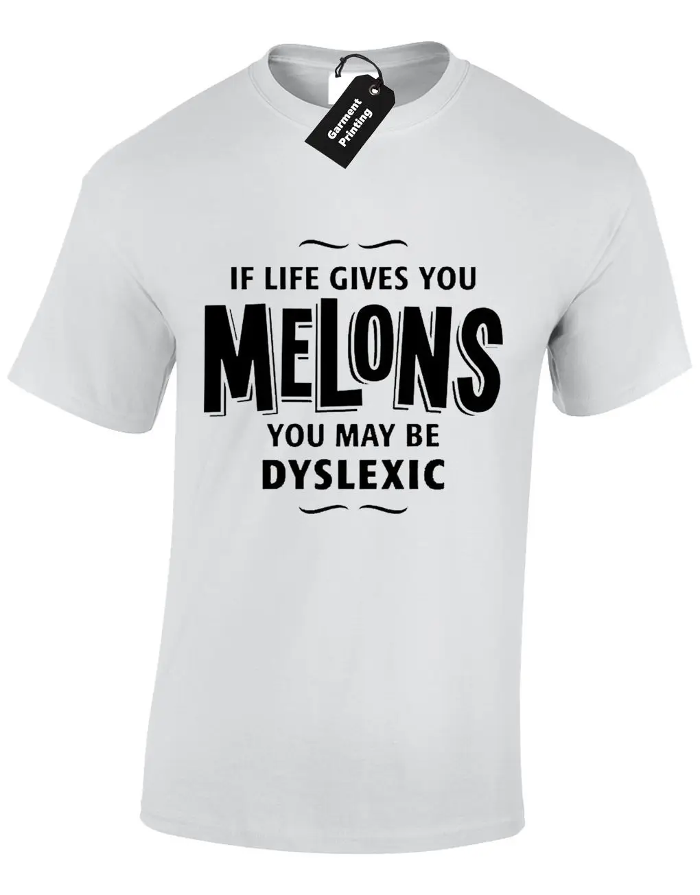 Мужская футболка с надписью IF LIFE Give YOU MELONS карикатура DYSLEXIA новинка со слоганом