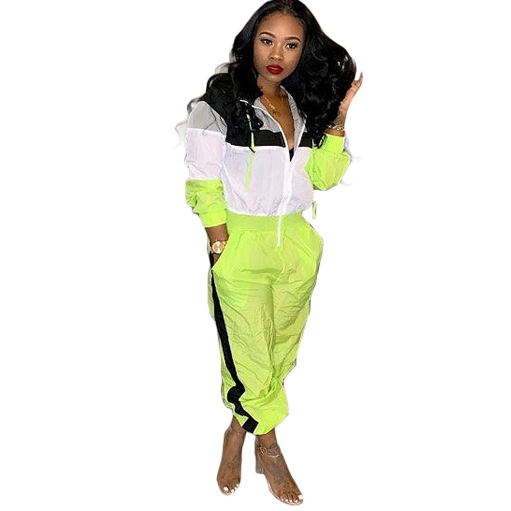 2019 spring women's hooded casual jumpsuit stitching contrast color sexy jumpsuit long sleeve pants tights
2019 spring women's hooded casual jumpsuit stitching contrast color sexy jumpsuit long sleeve pants tights