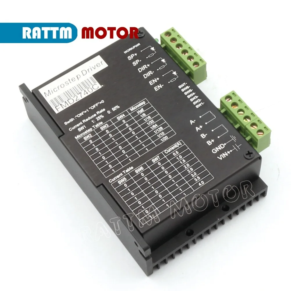 Драйвер шагового двигателя FMD2740C, 50 в, 4 а, микрошаговый драйвер 128 для шагового двигателя NEMA17 NEMA23, фрезерный станок с ЧПУ
Драйвер шагового двигателя FMD2740C, 50 в, 4 а, микрошаговый драйвер 128 для шагового двигателя NEMA17 NEMA23, фрезерный станок с ЧПУ