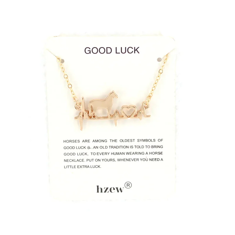 

hzew electrocardiogram horse penadant necklace friend gift